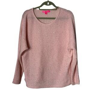 Lilly Pulitzer Soleen Pink Sequin Knit Wool Blend Sweater Womens Medium